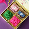 Buy Colourful And Yummy Holi Hamper With Personalized Card