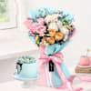 Colourful Blooms And Decadent Cake Combo Online