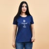 Buy Connected Navy Blue Couple T-Shirt