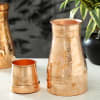 Buy Copper Water Bottle & Lid with Thathera work