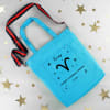 Cosmic Sign - Pop Blue Personalized Canvas Tote Bag With Sling - Aries Online