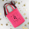 Cosmic Sign - Pop Pink Personalized Canvas Tote Bag With Sling - Leo Online