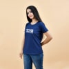 Buy Couple Blue T-Shirt With Logo