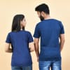 Shop Couple Blue T-Shirt With Logo