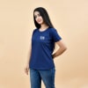 Gift Couple Blue T-Shirt With Side Logo