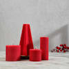 Shop Cranberry Red Christmas Pillar Candles - Set Of 4
