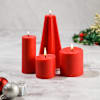 Cranberry Red Christmas Pillar Candles - Set Of 4 Online