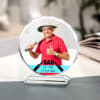 Gift Cricket Lover Dad Personalized Crystal Photo Stand