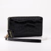 Gift Croco Print Zip-Around Women's Wallet - Personalized - Midnight Black