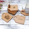 Buy Cup Shaped Wooden Coasters- Customized with Logo & Company Name