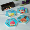 Gift Cupcakes Themed Personalized Birthday Coaster Set