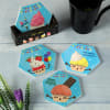 Cupcakes Themed Personalized Birthday Coaster Set Online
