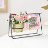 Gift Customized Inspire And Flourish Swinging Metal Planter