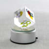 Gift Customized Om Shree Ganesha Rotating LED Crystal Cube