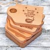 Shop Customized Wooden Diwali Coaster Set of 4 with Holder