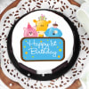 Buy Cute Animals First Birthday Cake for Boy (1 Kg)