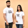 Cute but Psycho White T-Shirts for Couples Online