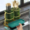 Gift Cutlery Organizer With Knife Slots And Drain Pan - Single Piece