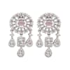 Shop CZ Necklace With Pendant And Drop Earring Set - Pink