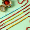 CZ Ring Rakhis with Multicolour Beads (Set of 5) Online