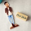 Shop Cz Rudraksh Rakhi with Personalized Cool Dude Caricature