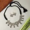 Dainty Lotuses Oxidised Necklace Set Online