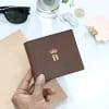 Shop Dark Tan Leather Wallet And Card Holder Set - Personalized