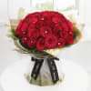 Dazzling 50 Red Roses Hand Tied Online