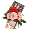 Decadence Gerby - Chocolate Praline with Gerberas Flower Gift Online