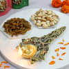 Decorative Aarti Diya With Dry Fruits Online