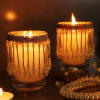 Gift Decorative Bead Lace Glass Candles (Set of 2)