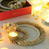 Decorative Candle Diya with Zari, Pearl & Gota Work Online