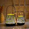 Decorative Lantern With LED String Light - Black (Set of 2) Online