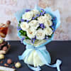 Gift Delicious Truffle Cake With Bunch Of White Roses