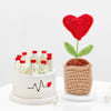 Delightful Crochet Heart And Cake Gift Combo Online