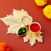 Gift Designer Bhai Dooj Tikka Thali with Dry Fruits Hamper