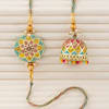 Gift Designer Bhaiya Bhabhi Meena Work Rakhi