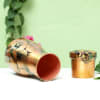Buy Designer Copper Water Bottle with Drinking Glass Lid