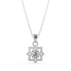 Buy Diamond Flower Silver Pendant Necklace