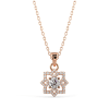 Diamond Flower Silver Pendant Necklace Online