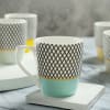 Gift Diamond Grid Pattern Ceramic Mugs (Set of 6)