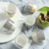 Buy Diamond Grid Pattern Ceramic Mugs (Set of 6)
