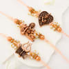 Gift Divine Antique Pearl Rakhi Set of 3 With Dry Fruits