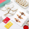 Divine Antique Pearl Rakhis And Kaju Katli Combo Online