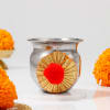Gift Divine Gota Work Pooja Thali Set For Karwa Chauth