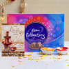 Diwali Card With Cadbury Celebrations & Two Earthen Diyas Online