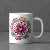 Buy Diwali Design Ceramic Mug with Moong Badam Barfi