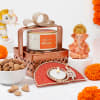 Diwali Glow Metal Basket Hamper Online