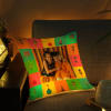 Gift Diwali Sparkle Personalized LED Satin Cushion
