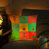 Diwali Sparkle Personalized LED Satin Cushion Online